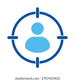 Público-Alvo Em Estilo Azul, Ilustração De Vetor