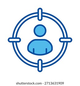 Público-Alvo Em Estilo Azul, Ilustração De Vetor