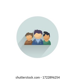 target audience colorful flat icon with long shadow. audience flat icon
