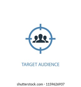 Target Audience concept 2 colored icon. Simple blue element illustration. Target Audience concept symbol design from Digital marketing set. Can be used for web and mobile UI/UX