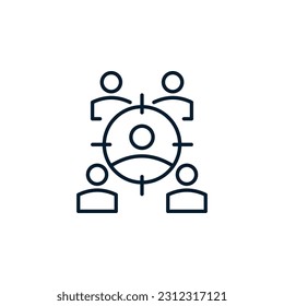 Target audience concept. Vector icon isolated on white background.