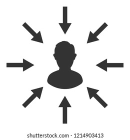 Target audience. Customer, client targeting. Consumer centricity. Focus human sign