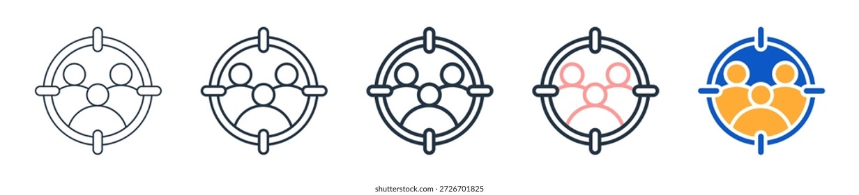 Zielgruppe verschiedene Stil-Symbole setzen Vektorgrafik.