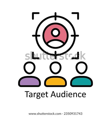 Target Audience Filled Outline Icon Design illustration. Product Management Symbol on White background EPS 10 File