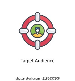 Target Audience Filled Outline Vector Icon Design illustration on White background. EPS 10 File