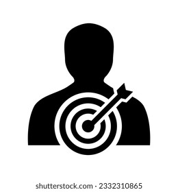 Target Audience Flat Black Icon Isolate On White Background Vector Illustration | Seo Icons