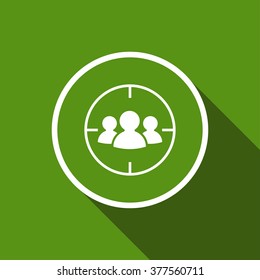 target audience flat icon with long shadow. vector illustration