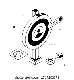 Zielpublikum Fokus isometrische Illustration, zeigt effektive Marketing-Strategien