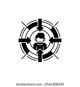 Target Audience Glyph Icon. linear style sign for mobile concept and web design. Outline vector icon.
