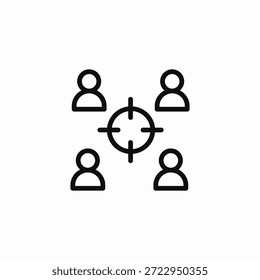 Vector de signo de icono de grupo de audiencia objetivo