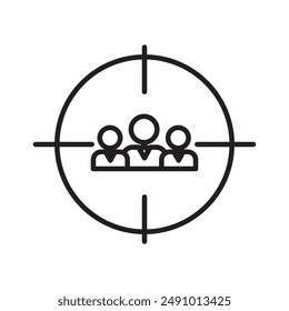 Target audience icon Black line art vector logo