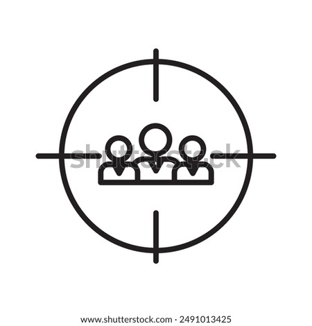 Target audience icon Black line art vector logo