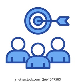 Ícone de público-alvo Ilustração de vetor azul