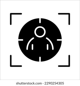 Target audience icon concept design stock illustration, on white background.