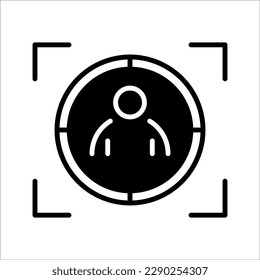 Target audience icon concept design stock illustration, on white background.