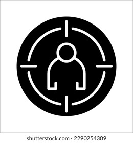 Target audience icon concept design stock illustration, on white background.