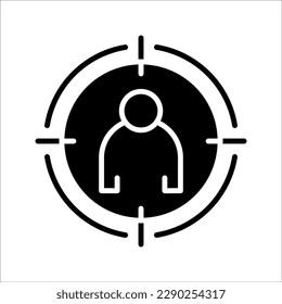 Target audience icon concept design stock illustration, on white background.