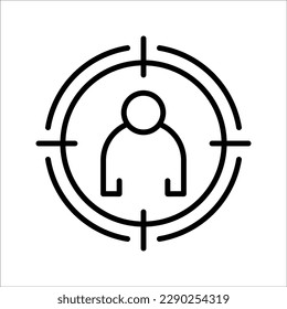 Target audience icon concept design stock illustration, on white background.