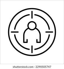 Target audience icon concept design stock illustration, on white background.