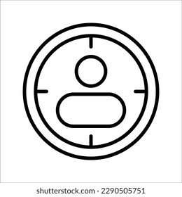 Target audience icon concept design stock illustration, on white background.
