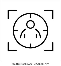 Target audience icon concept design stock illustration, on white background.