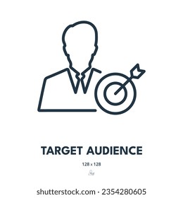 Icono de audiencia de destino. Cliente, Focus, Cliente. Stroke editable. Icono de vector simple