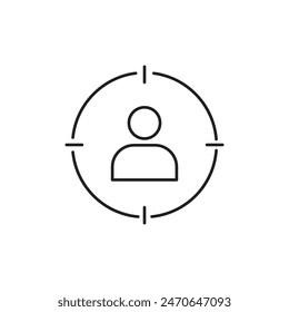 Diseño de íconos de audiencia objetivo, aislado sobre fondo blanco, Ilustración vectorial