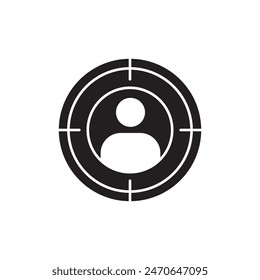 Target audience icon design, isolated on white background, vector illustration