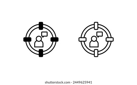 Target Audience icon design with white background stock illustration