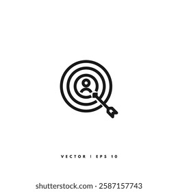 Target Audience Icon. Editable Stroke