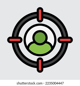 Target audience icon in filled line style, use for website mobile app presentation