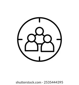 Target audience icon Flat art illustration in outline