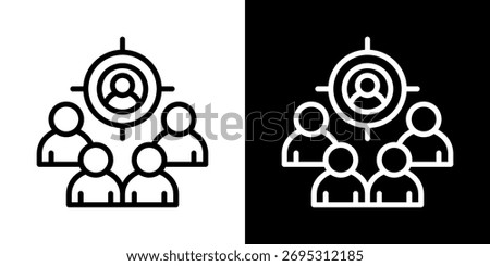 Target Audience Icon Of Flat Black And White Style