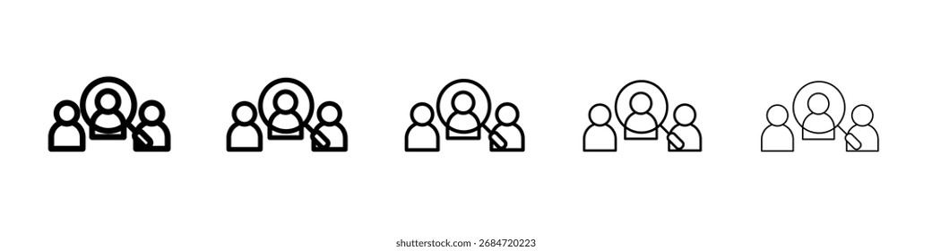 Ícone de público-alvo logotipo de conjunto de ilustrações plana