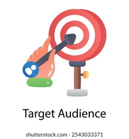 Target audience icon in flat style