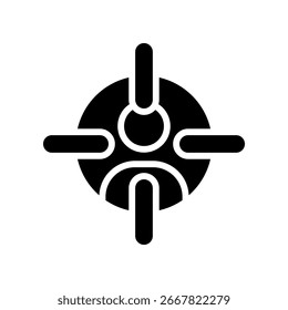 Ilustração do vetor de glifos do ícone do público-alvo