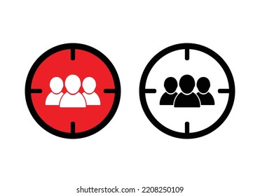 Target with audience icon. human resources concept. target market and audience vector illustration. 