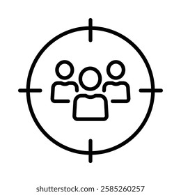 Target Audience Icon Isolated flat vector in outline