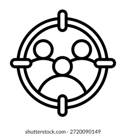 Ilustração de vetor de design de linha de ícone do público-alvo