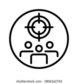 Target audience icon. Line vector. Isolate on white background.