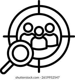 Target Audience Icon Line Vector Illustration