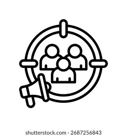 Target Audience Icon Line Vector Illustration