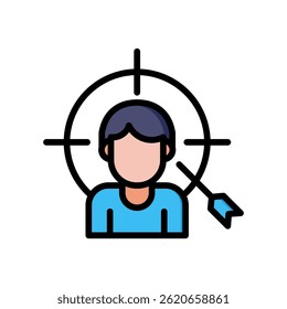 Target Audience Icon Lineal Color Vector Illustration