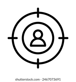 target audience icon or logo illustration outline black style