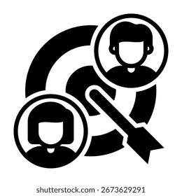 Ícone de público-alvo Ilustração de vetor de estilo misto