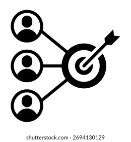Icono de audiencia objetivo Ilustración vectorial de estilo mixto