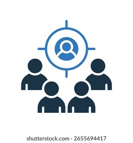 Icono de audiencia objetivo Ilustración vectorial mixta