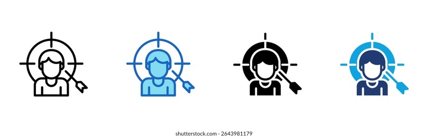 Target Audience icon Multi Style Vector Illustration