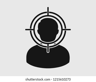 Target audience icon on gray background. Flat style  vector eps.