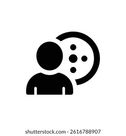 Target Audience Icon with Person and Bullseye in Black Filled Design